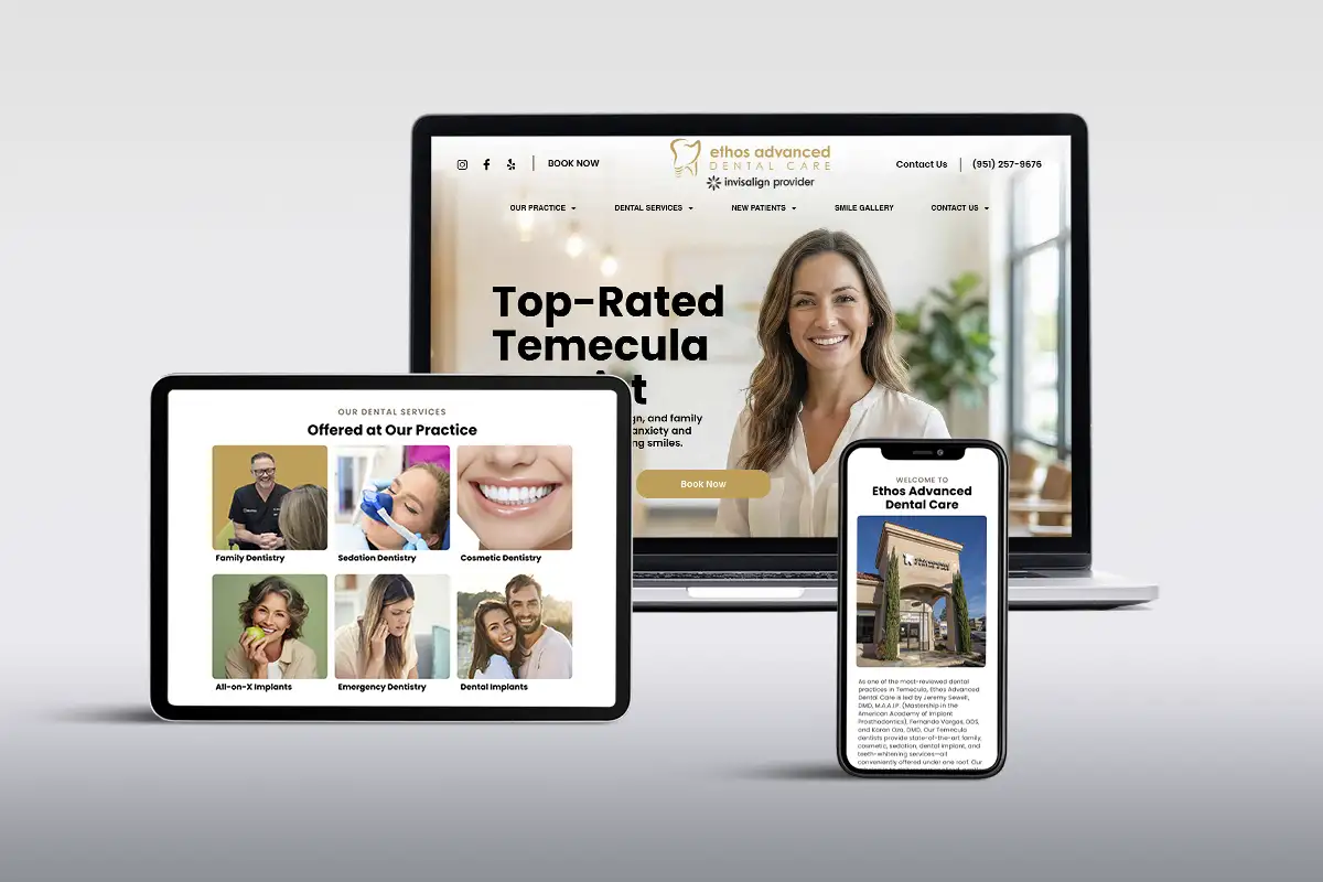 Ethos Advanced Dental website